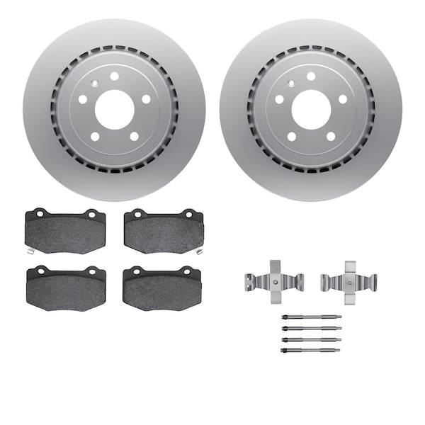 Dynamic Friction Co DFC GEOSPEC Coated Rotors with 5000 Brake Pads - Ceramic and Hardware 4512-47093 - main