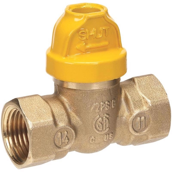 Homewerks 1/2 in. Brass FIP Ball Valve Safety Lock For Gas VGV1SOB3 - main