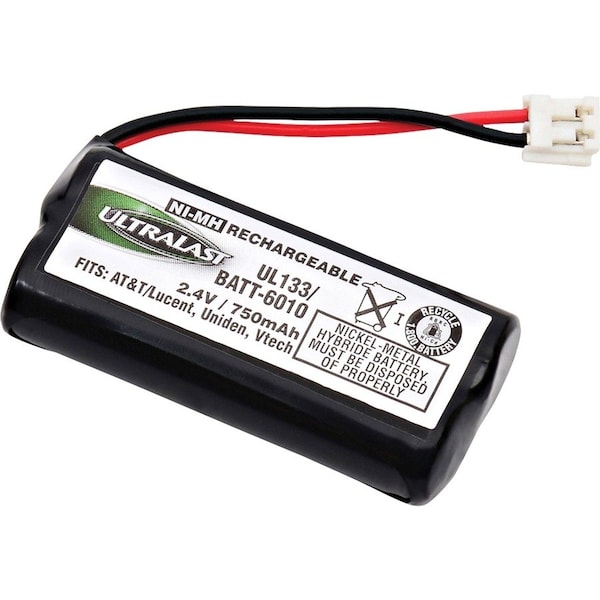 Ultralast Dantona Cordless Phone Battery - For Cordless Phone - Battery Rechargeable - AAA - 750 mAh - 2.4 V DC BATT-6010 - main