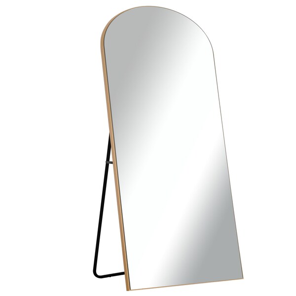 Homeroots 71" Gold Arch Wood Framed Standing Mirror 565046 - main