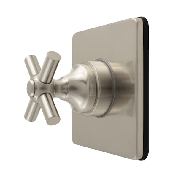 Kingston Brass Single-Handle Six-Way Diverter Valve with Square Trim Kit, Brushed Nickel KS4048EX - main