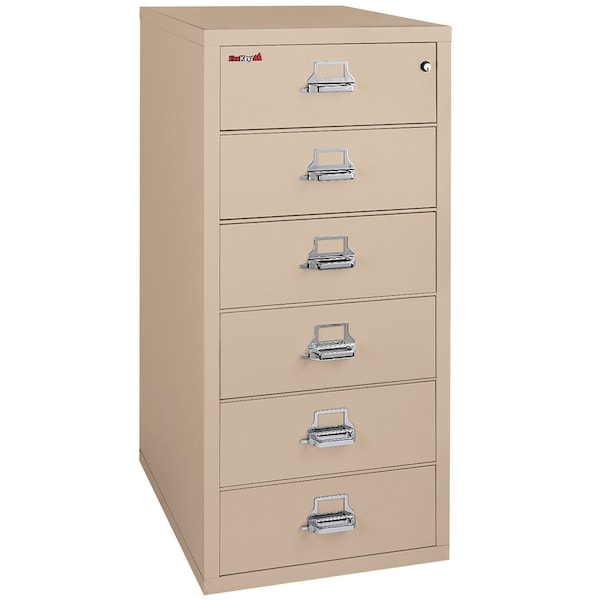 Fireking 6 Drawer, 1 Hr Fire, Vertical, 25" wide for Card Check & Notes Champagne 6-2552-CCH - main