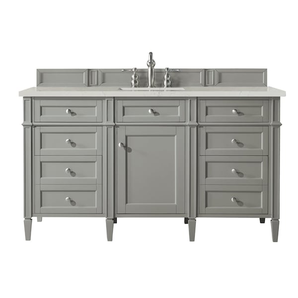 James Martin Vanities Brittany 60" Single Vanity, Urban Gray, w/ 3 CM Siberian Silestone Top w/FreePower Wireless Charger 650-V60S-UGR-FSFR - main