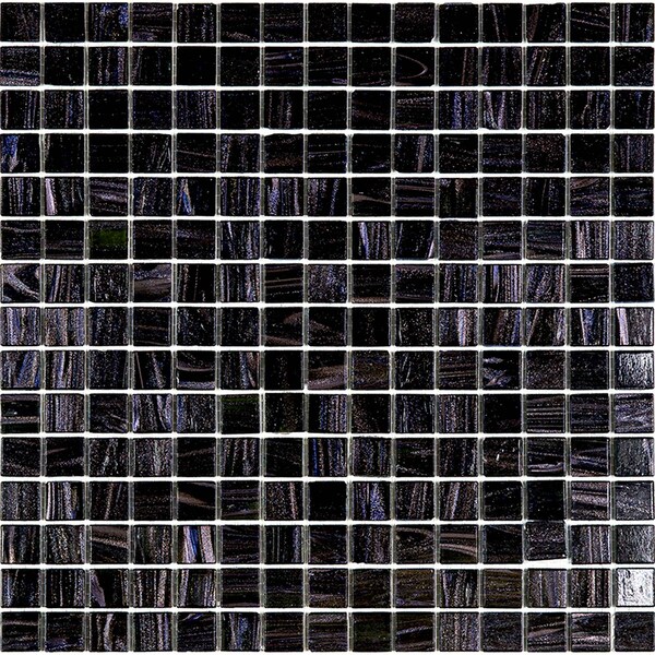 Apollo Tile Celestial 12 in. x 12 in. Glossy Oil Black Glass Mosaic Wall and Floor Tile 20 sq. ft./case, 20PK APLST88BK905A - main