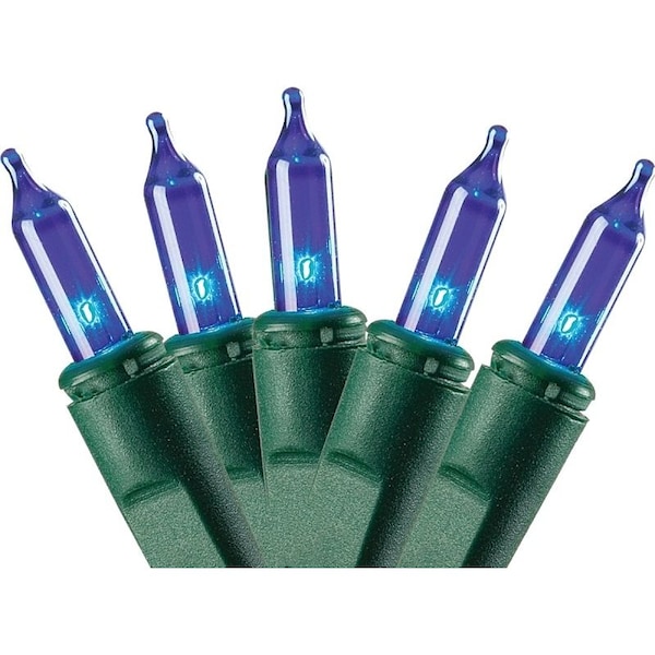 Sylvania Light Set, Christmas, 120 V, 40.8 W, 100-Lamp, Incandescent Lamp, Blue Lamp, 1000 hr Average Life V4004-33 - main