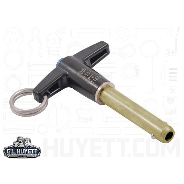 Huyett QR Pin, T Handle, Cad Plt 4130 AS, .375 Dia x 1.5 Usable L x 1.865 Shk L PLT-0375-1500 - main
