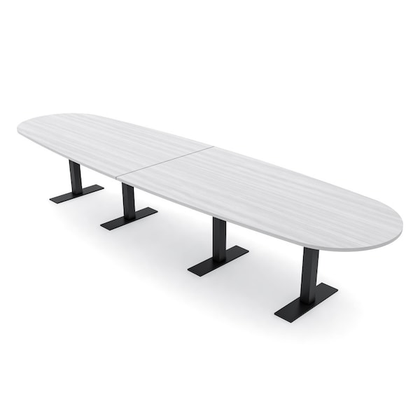 Skutchi Designs 14ft Conference Table With Power Unit | 14 Person Modular Boval Meeting Table | Harmony Series HAR-BOVL-48X168-T.BK-WA7976-NA - main