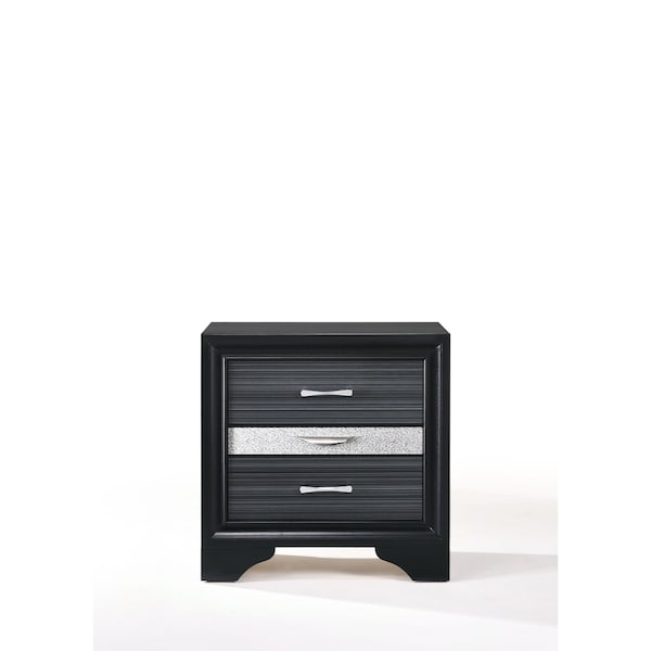 Homeroots 17" Rectangular Three Drawers Nightstand With Solid Wood Top 347072 - main