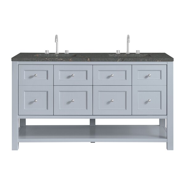 James Martin Vanities Breckenridge 60 in. Double Vanity, Serenity Blue w/ 3 CM Parisien Bleu Top 330-V60D-SRB-3PBL - main
