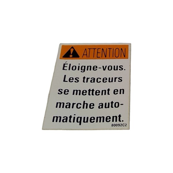 Cnh DECAL WARNING, CNH OEM 80092C2 80092C2 - main