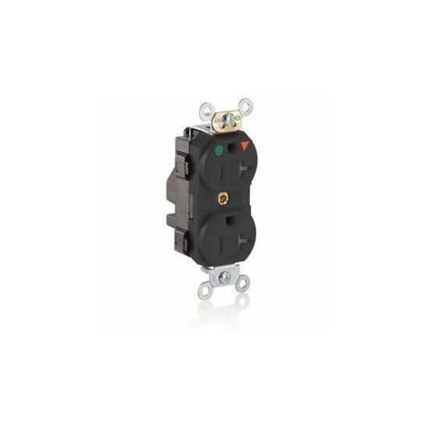 Leviton Lev-Lok Hospital Grade Tamper Resistant Duplex Receptacle, 20 Amp, 125 Volt MT830-IGE - main