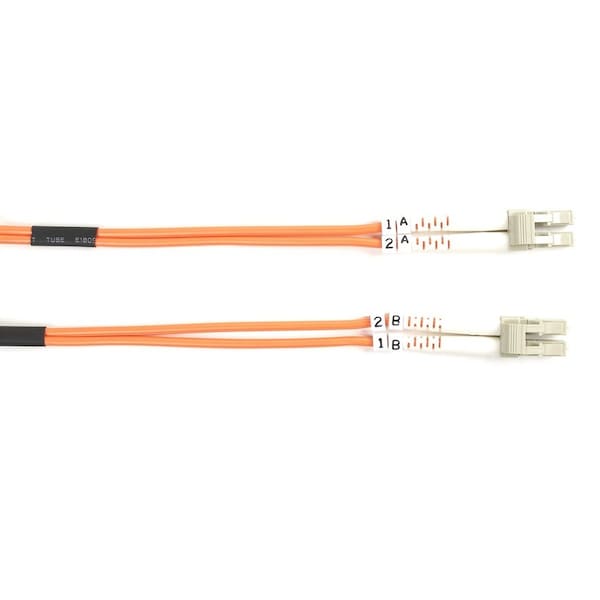 Black Box OM1 62.5/125 Multimode Fiber Optic Patch Cable - OFNR PVC, LC to LC, Orange, 2-m 6.5-ft. FO625-002M-LCLC - main