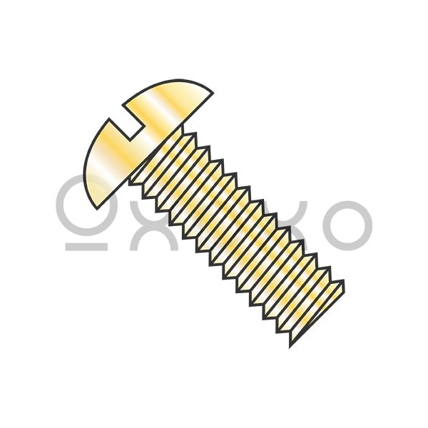 Oxoxo 1/4-20X1/2 Slotted Round Machine Screw Fully Threaded Zinc Yellow, 4000PK 443155 - main
