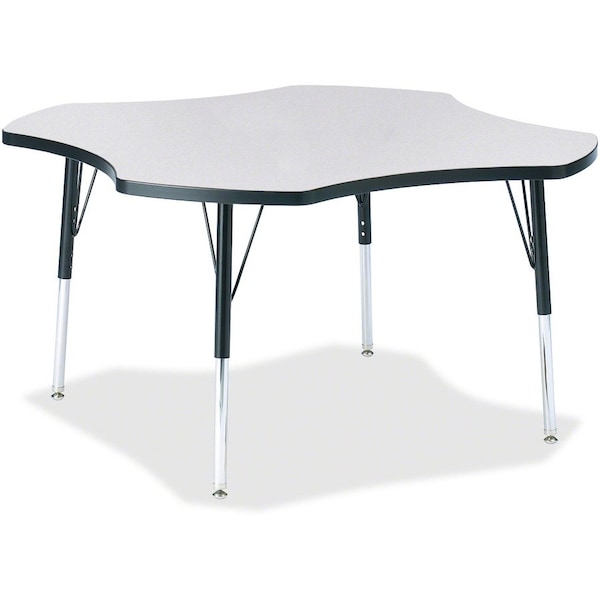 Jonti-Craft Berries Four Leaf Activity Table, E-height, Freckled Gray/Black/Black 6453JCE180 - main