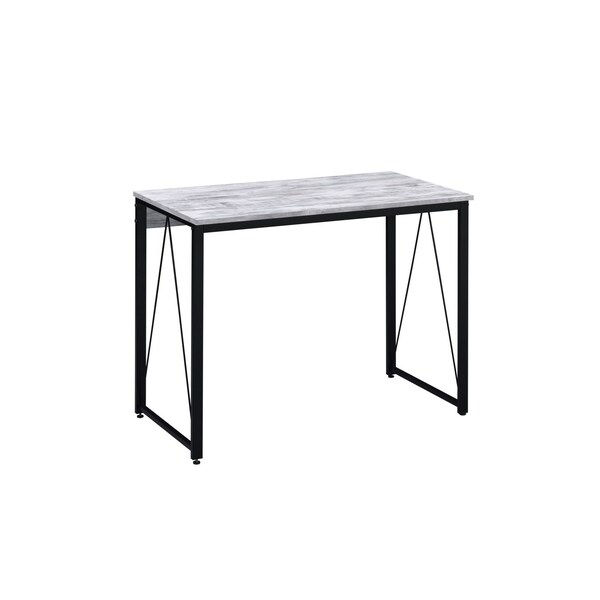 Homeroots 35" Antiqued White and Black Writing Desk 491414 - main