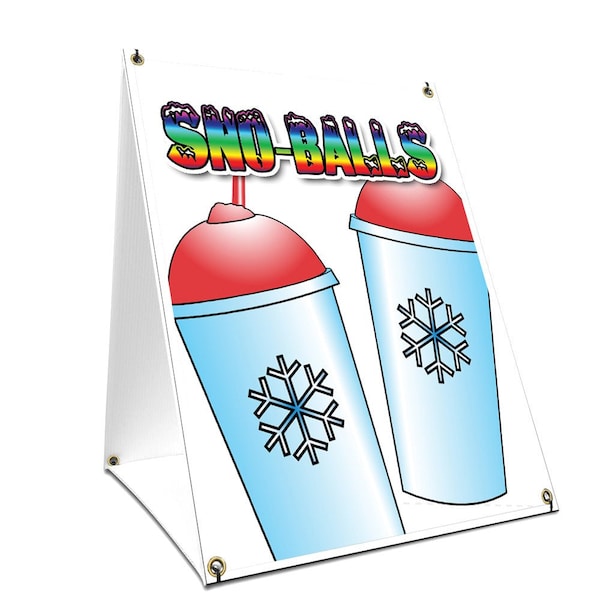 Signmission Sno-balls, 36 Inch x 24 Inch A-frame Yard Sign, Plastic Sign SBC-2436-Sno-balls - main