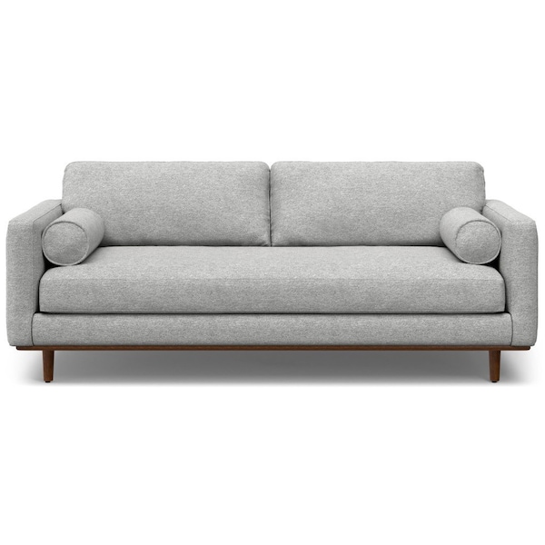 Homeroots 89" Gray Fabric Sofa With Brown Legs 640975 - main