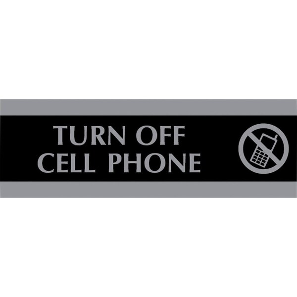 U.S. Stamp & Sign Turn Off Cell Phone, 3" x 9", Double-sided Tape 4759 - main