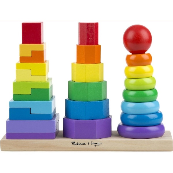 Melissa & Doug Geometric Stacker Toddler Toy, 25 Pieces 567 - main