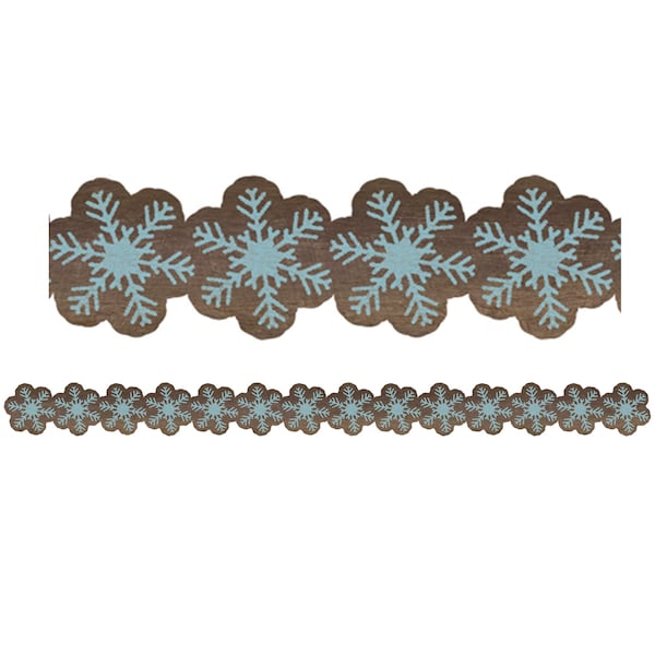 Teacher Created Resources Home Sweet Classroom Snowflakes Die-Cut Border Trim, 35 Feet Per Pack, 6PK TCR8455 - main