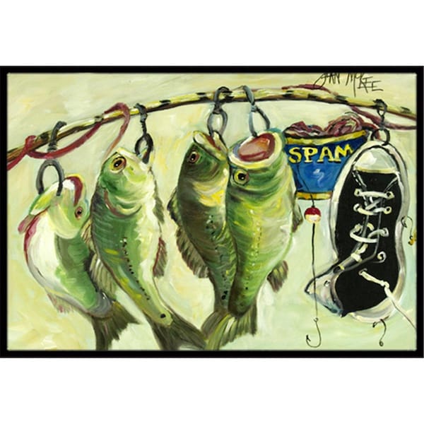 Carolines Treasures JMK1113JMAT Recession Food Fish Caught With Spam Indoor & Outdoor Mat, 24 x 36 in. JMK1113JMAT - main