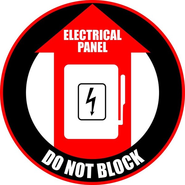Creative Safety Supply Electric Panel, Do Not Block, Floor Sign, 32in x 32in FS21003-32 - main