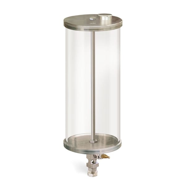 Oil-Rite 1 gal Capacity Single Feed Manual Lubricator w/Acrylic Reservoir - 1/8in. Female NPT, Center Post B1876-128A15B1W - main