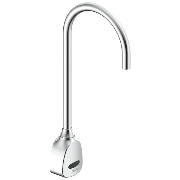 Delta Commercial 1500T Series Wallmount Electronic Se Gooseneck Faucet, Battery, 1.5Gpm In Chrome 1501TF4670 - main