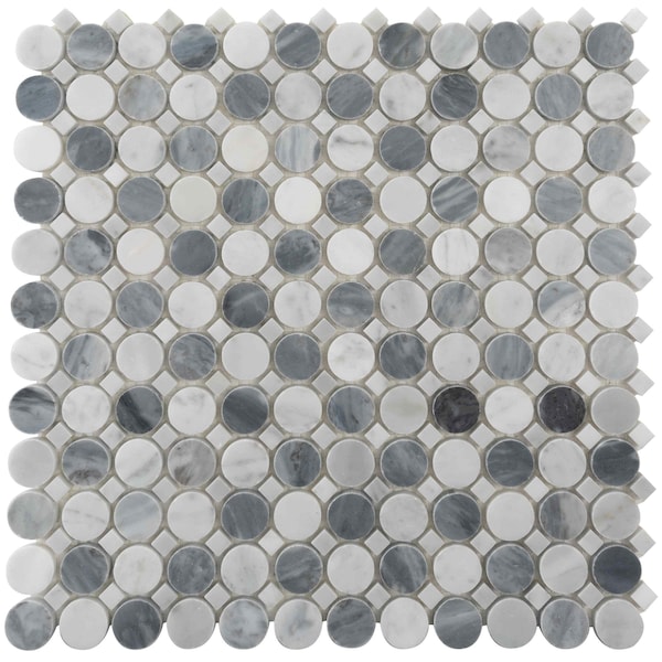 Apollo Tile 13x13 Bardiglio Nuvolato, Carrara Marble Polished Floor and Wall Mosaic Tile 5.6 sqft/case, 5PK APLSE88P07A - main
