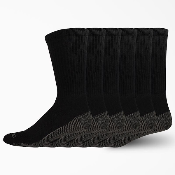 Dickies Dri-Tech Men's 6-12 Crew Socks Black, 6PK I11750-BLACK - main