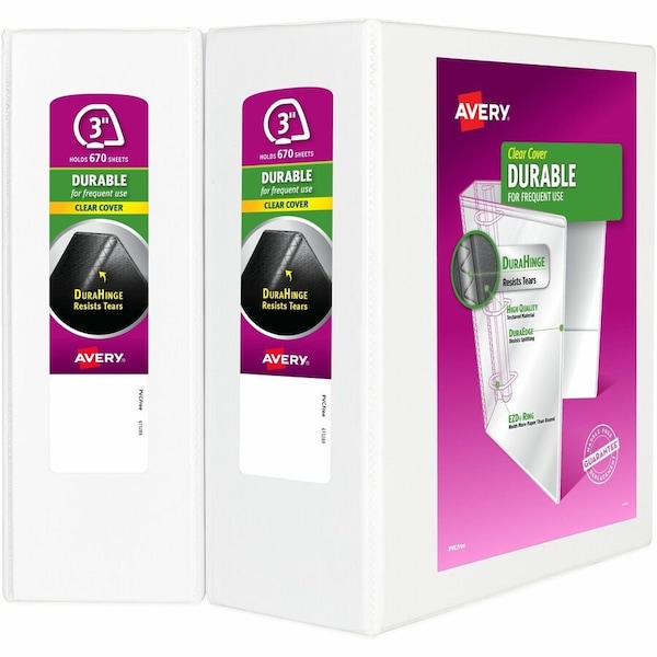 Avery Durable Clear View 3 Ring Binders, PK2 35307 - main