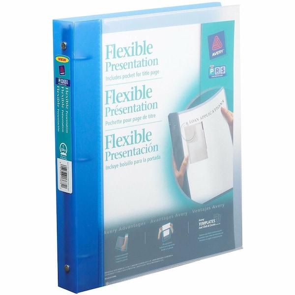 Zoro Select 1" Round Presentation Binder, Blue AVE17675 - main
