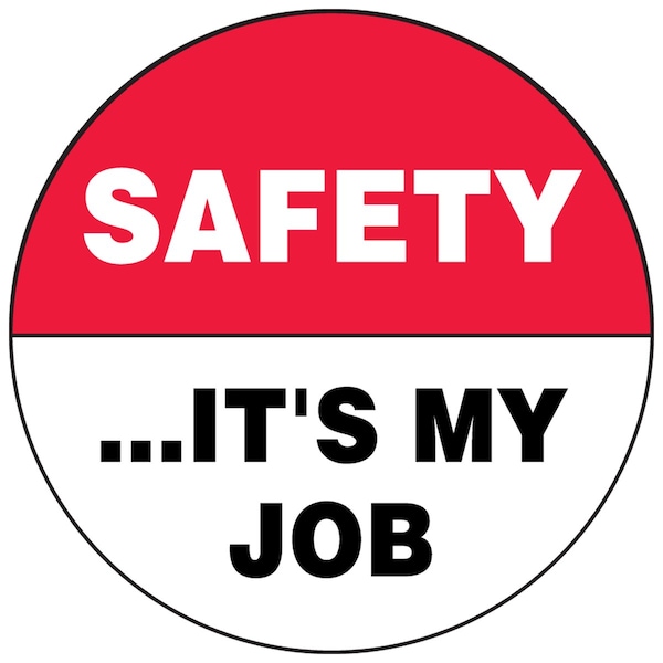 Accuform Hard Hat Sticker, 214 in Length, 214 in Width, SAFETY IT'S MY JOB Legend, Adhesive Vinyl LHTL177 - main