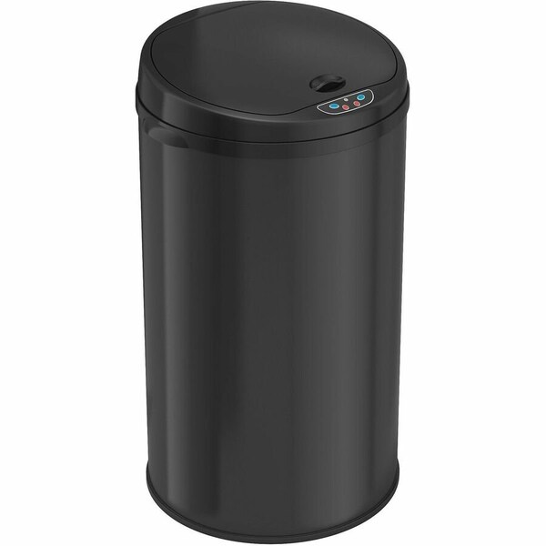 Hls Commercial 8 gal Round Indoor Metal Can, Silver, Touchless Sensor Lid, Stainless Steel, 11.6 in HLS08RB - main