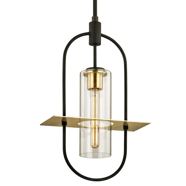 Troy Lighting Smyth 1 Light Pendant 5.5 In. Textured Bronze Brushed Brass F6397-TBZ/BBA - main