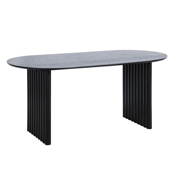 Homeroots 67" Black Solid Wood Sled Base Oval Dining Table 712226 - main