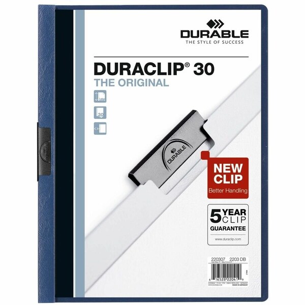 Duraclip Report Cover, 30 Sh, Ltr, Dk Blue, PK25 220307 - main