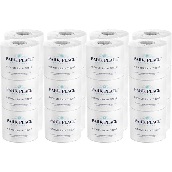 Park Place Double-ply Premium Bath Tissue Rolls - 2 Ply - 420 Sheets/Roll - Embossed Pattern - White, 24PK PRKVBT24 - main
