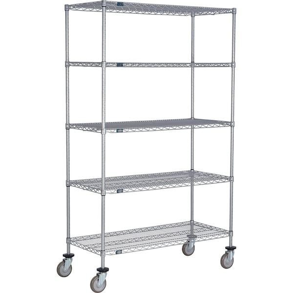 Global Industrial Nexel 5 Shelf Truck, Nexelate, 54"W x 21"D x 80"H, Polyurethane Swivel Casters B3156221 - main