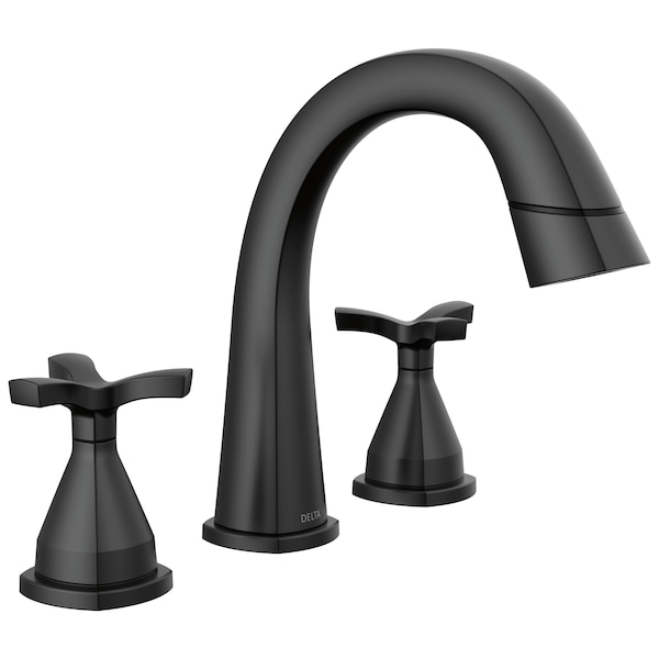 Delta Stryke Two Handle Widespread Pull Down Bathroom Faucet In Matte Black 357756-BLPD-DST - main