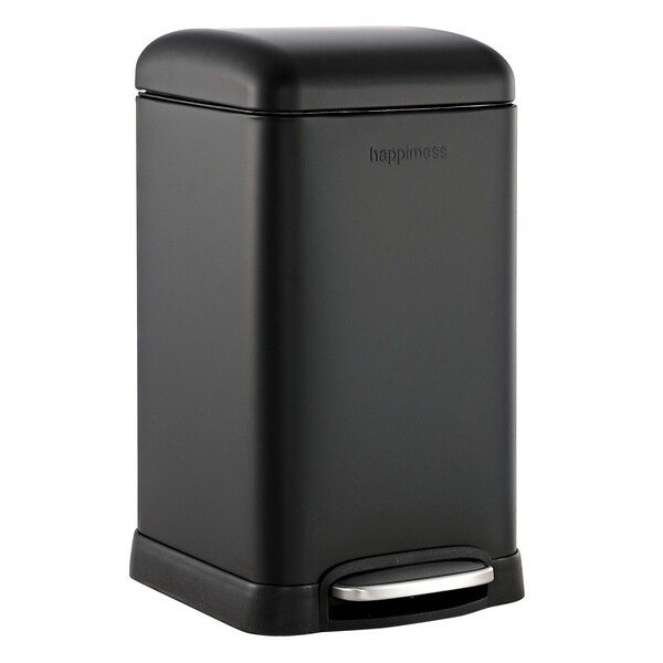 Happimess Betty Retro Mini 3.2-Gallon Step-Open Trash Can, Charcoal Black HPM1012B - main