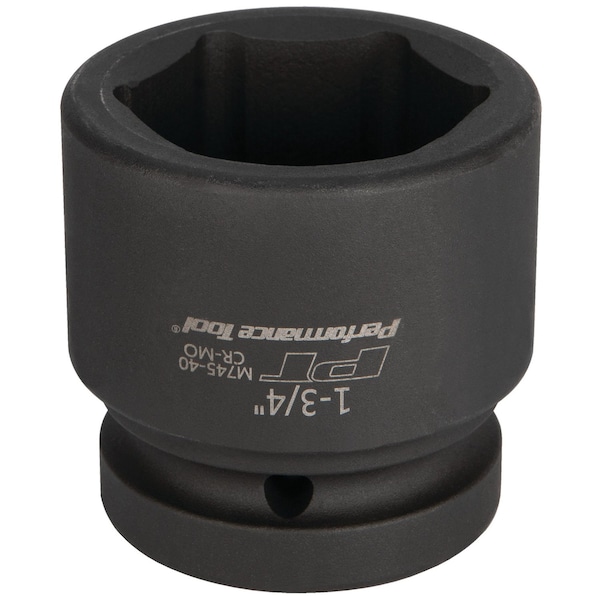 Performance Tool 1in Dr. Impact Socket, 1-3/4in Chrome Moly Black Phosphate M745-40 - main