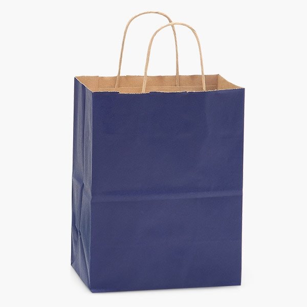 Nashville Wraps Dark Blue Recycled Kraft Bags, Cub 8x4.75x10.5in, 25PK 24CTDB - main