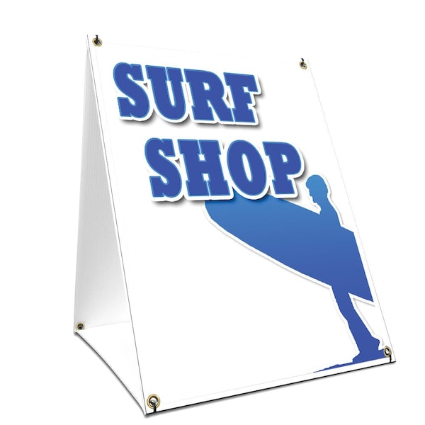 Signmission Surf Shop, 36 Inch x 24 Inch A-frame Yard Sign, Plastic Sign SBC-2436-Surf Shop - main