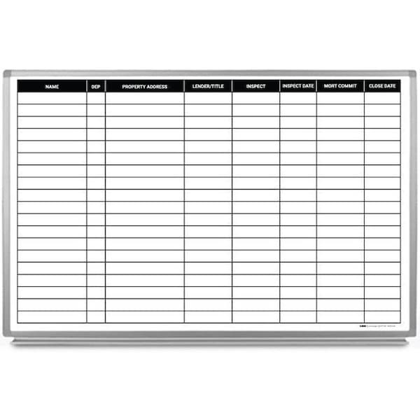 Creative Safety Supply Real Estate Pipeline Whiteboard, 48in x 36in WB10138-48 - main