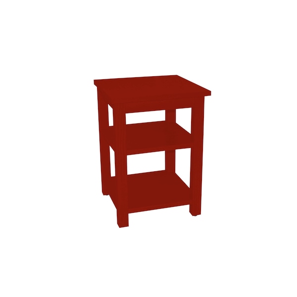 Homeroots 28" Red Solid Wood Nightstand 548324 - main