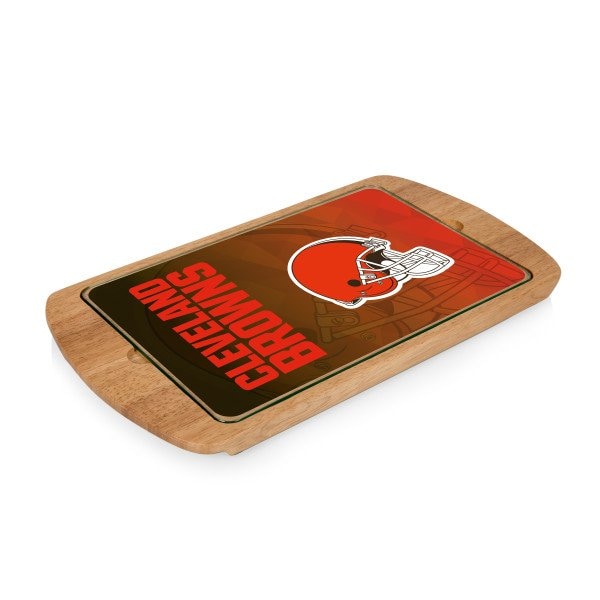 Picnic Time Family Of Brands NFL Cleveland Browns - Billboard Glass Top Serving Tray 911-01-505-084-2 - main