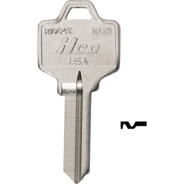 Ilco National Nickel Plated File Cabinet Key NA25 / DIB R1064E, 10PK IAL5492800B - main