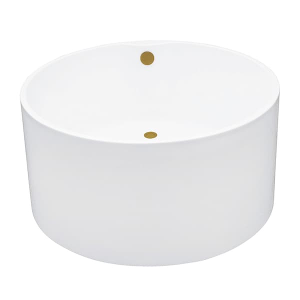 Kingston Brass 45-Inch Acrylic Round Double Ended Freestanding Tub with Overflow/Drain Assembly VTRO454523M7 - main