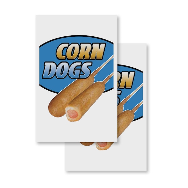 Signmission Corn Dogs, Vinyl Decals Only 24 Inch x 36 Inch, Vinyl Decal, 2PK DSB-2436-2PACK-Corn Dogs - main